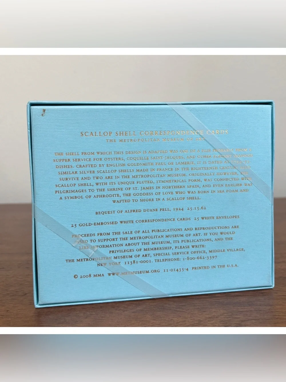 NEW Metropolitan Museum of Art Gold Embossed Shell Correspondence Cards
